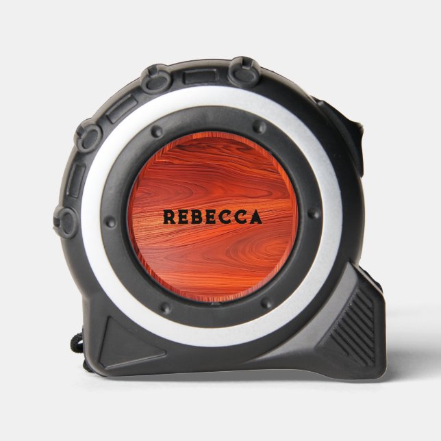 Cherry wood texture custom monogram. maßband (Vorderseite)