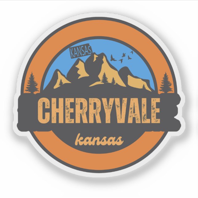 Cherryvale, Kansas Aufkleber (Vorderseite)
