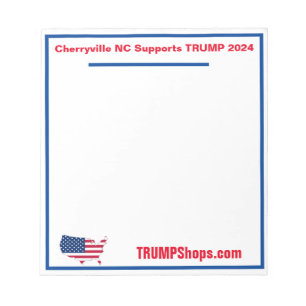 Cherryville NC unterstützt TRUMP 2024 Notepad Notizblock