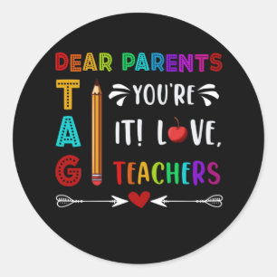 Chers parents Étiquette Vous êtes ça l'amour En