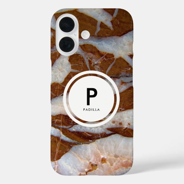 Chert mit Quarz Veins Rock Texture Print iPhone 16 Hülle (Rückseite)