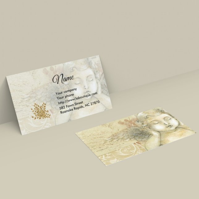 Cherub and Gold Rose Business Card Visitenkarte (Von Creator hochgeladen)