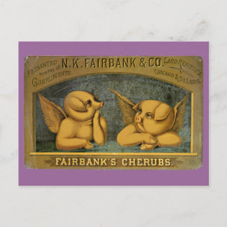 Cherub Angel Pigs Postcard Postkarte