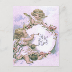 Cherub Angel Rose Ei Postkarte