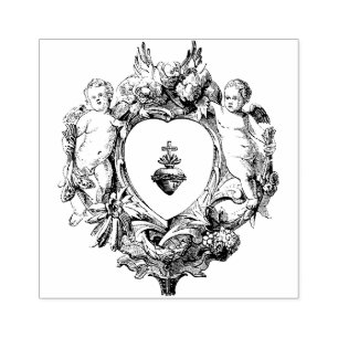 Cherub Angels Heiliges Herz Jesu Religiös Gummistempel