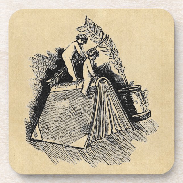 Cherub auf Schreibtisch Untersetzer (Vorderseite)