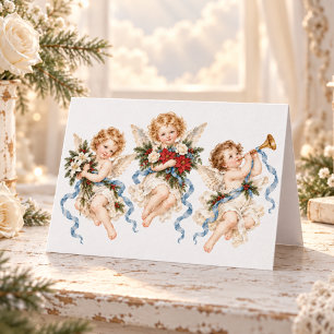 Cherub Engel Feiertagsfoto  Feiertagskarte
