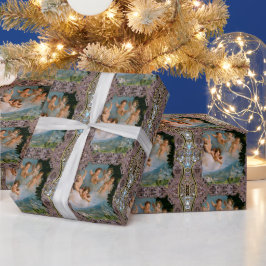Cherub-Liebe treibt über Weihnachten in der Stadt Geschenkpapier