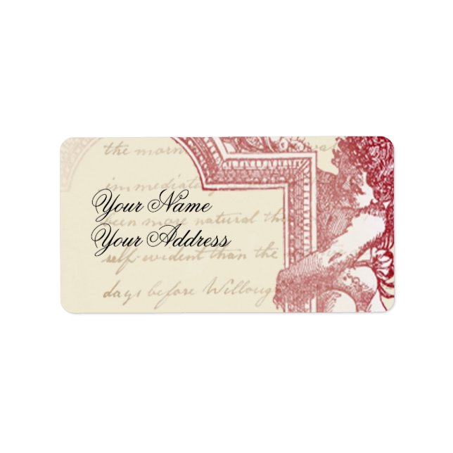 Cherub-Rahmen, in Himbeere, Adressaufkleber (Vorne)