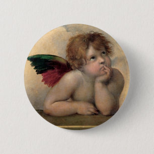 Cherub von Sistine Madonna nach Raphael Button