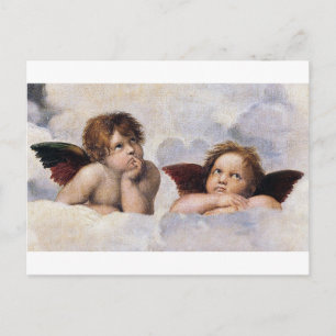 Cherubinen, geflügelte Engel Gemälde von Raffael Postkarte