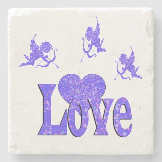 Cherubs und Liebe Herz, Steinuntersetzer (Vorderseite)