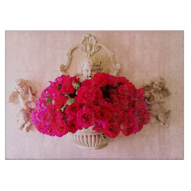 Cherubs und Rose-Wall-Pocket-15x11 Cutting Board Schneidebrett (Vorderseite)