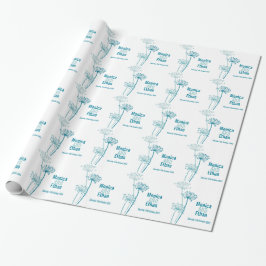 Chervil aquamarin, moderne Hochzeitsnamensartikel Geschenkpapier