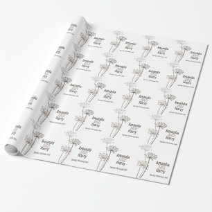 Chervil brun moderne noms mariage papier cadeau
