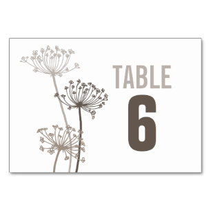 Chervil grafische Blume Hochzeit Tischnummern