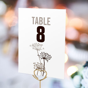 Chervil grafische Blume Hochzeit Tischnummern