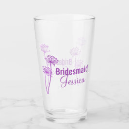 Chervil moderne Blume Grafik lila Gastgeschenk Hoc Glas