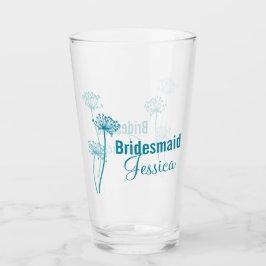Chervil moderne Blume grafische Gastgeschenk Hochz Glas