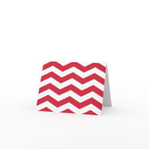 Chery and White Zickzack Note Card - BLANK