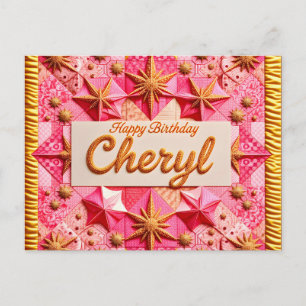 CHERYL~ HERZLICHEN GEBURTSTAG ~  POSTKARTE