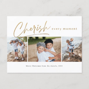 Cheryl jeden Augenblick drei Foto Weihnachtskarte Postkarte