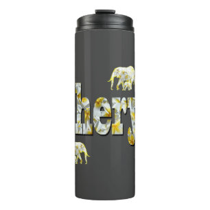 Cheryl Name Mit Frangipani-Blumen, Thermosbecher
