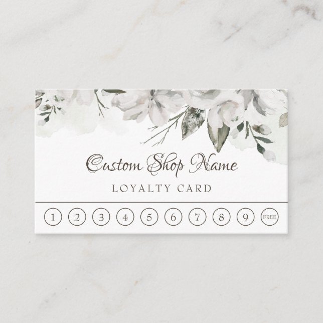 Cheryl Vintages Whitepaper mit benutzerdefiniertem Treuekarte (Vorderseite)