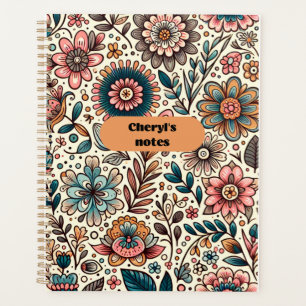 Cheryl's Notes floral notebook Planer