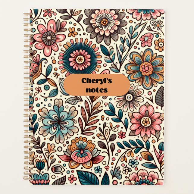 Cheryl's Notes floral notebook Planer (Vorderseite)