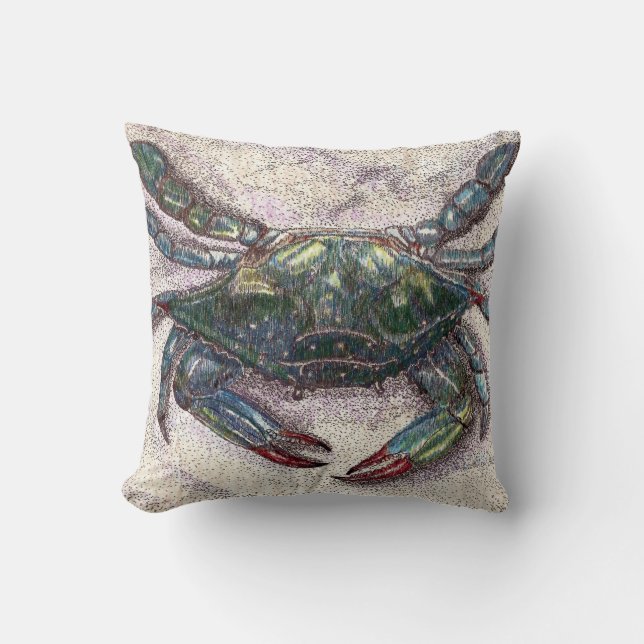 Chesapeake Bay Blue Crab Throw Kissen (Vorderseite)