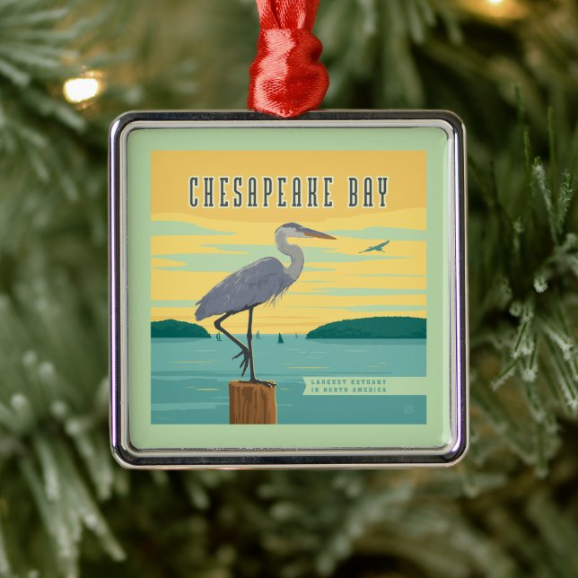 Chesapeake Bay größte Küste Nordamerikas Ornament Aus Metall (Baum)