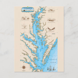 Chesapeake Bay Karte Postkarte