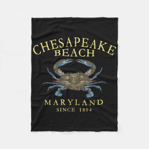 Chesapeake Bay Maryland Blaue Krabbe Gebogene Gelb Fleecedecke