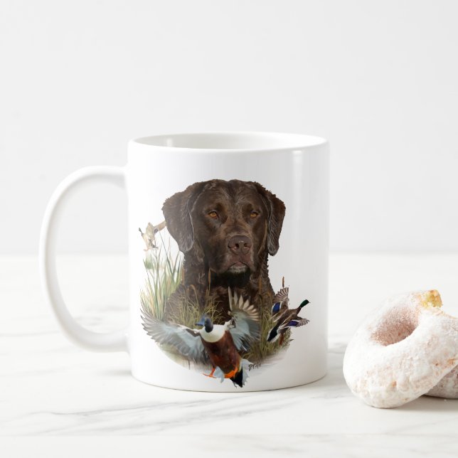 Chesapeake Bay Retriever, Art Kaffeetasse (Mit Donut)