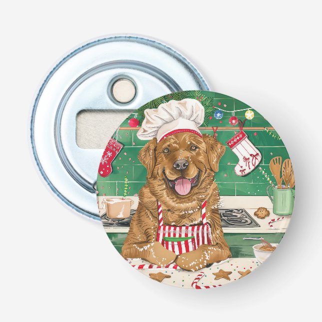 Chesapeake Bay Retriever Backen: Feierliche Weihna Flaschenöffner (Vorderseite)