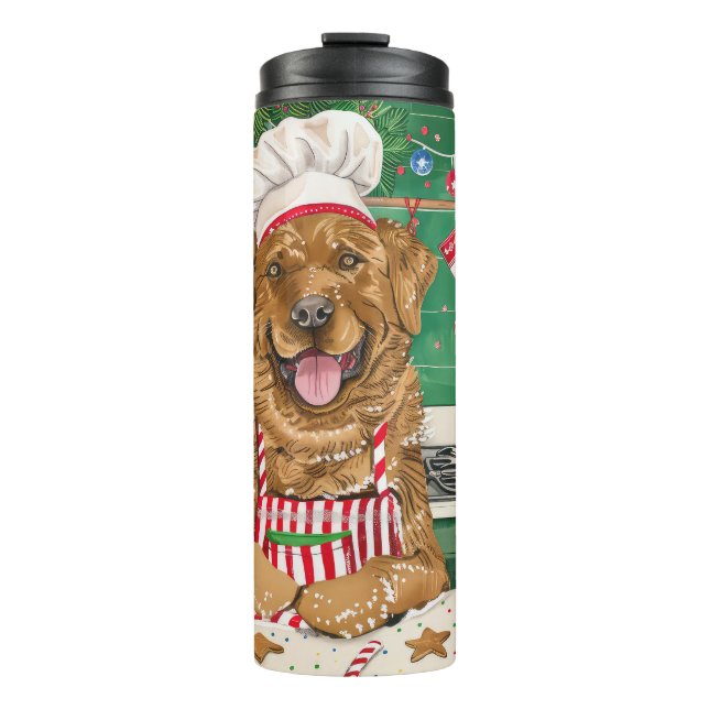 Chesapeake Bay Retriever Backen: Feierliche Weihna Thermosbecher (Vorderseite)
