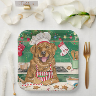Chesapeake Bay Retriever Backen: Festliches Weihna Pappteller
