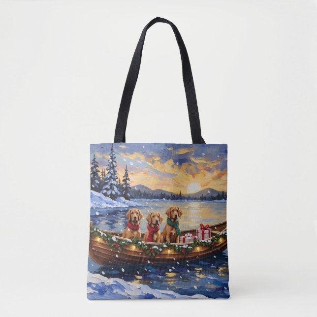 Chesapeake Bay Retriever Christmas Boat Holiday Tasche (Vorderseite)