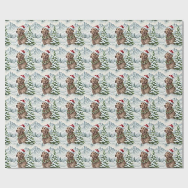 Chesapeake Bay Retriever Christmas Geschenkpapier (Flach)