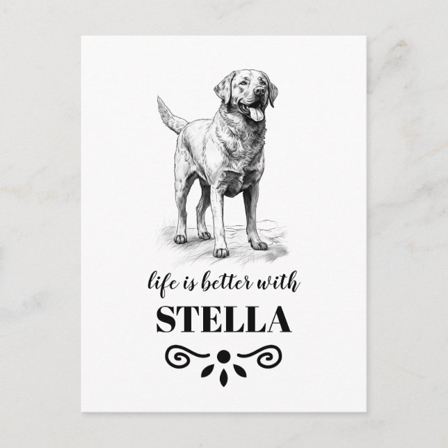 Chesapeake Bay Retriever Custom dog name Postkarte (Vorderseite)