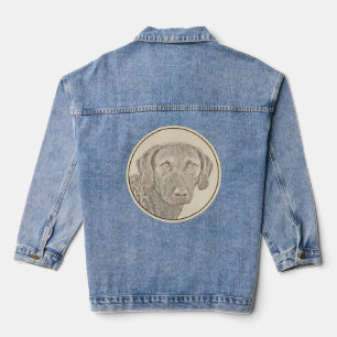 Chesapeake Bay Retriever Gemälde Originale Hundeku Jeansjacke