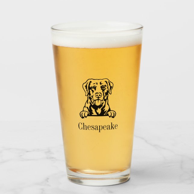 Chesapeake Bay Retriever Glass Tumbler (Vorne (Gefüllt))