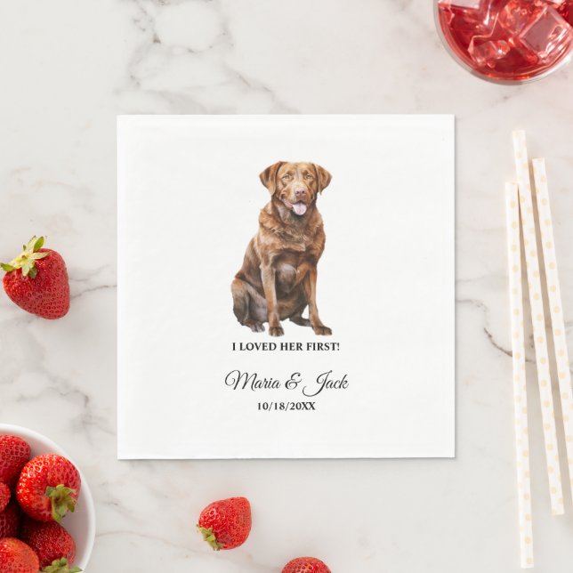 Chesapeake Bay Retriever Hund ich liebe ihren erst Serviette (Beispiel)