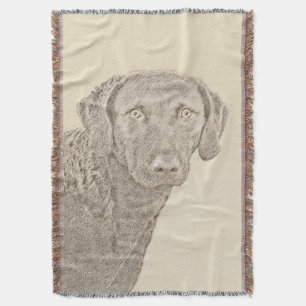 Chesapeake Bay Retriever Malerei Original Dog Art Decke