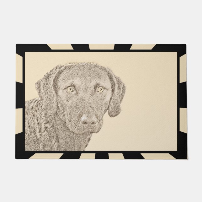Chesapeake Bay Retriever Malerei Original Dog Art Fußmatte (Vorderseite)