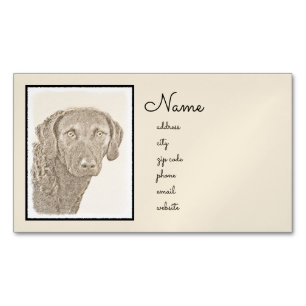 Chesapeake Bay Retriever Malerei Original Dog Art Magnetische Visitenkarte