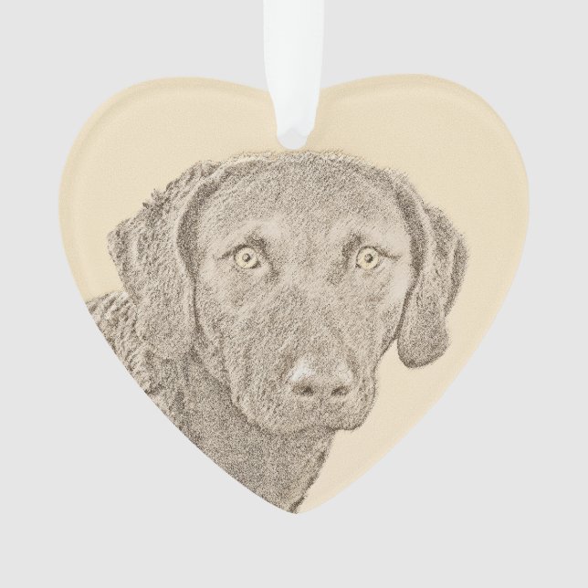 Chesapeake Bay Retriever Malerei Original Dog Art Ornament (Vorderseite)