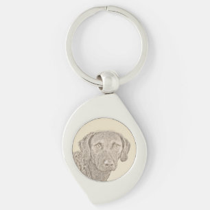 Chesapeake Bay Retriever Malerei Original Dog Art Schlüsselanhänger
