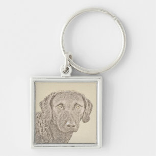 Chesapeake Bay Retriever Malerei Original Dog Art Schlüsselanhänger